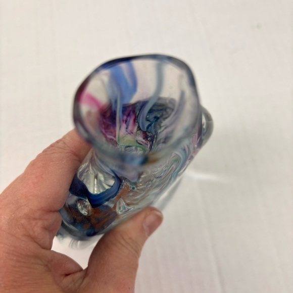 Robert L Harmon-Art Glass Studio small blown vase/paperweight-signed-abstract - Picture 9 of 10